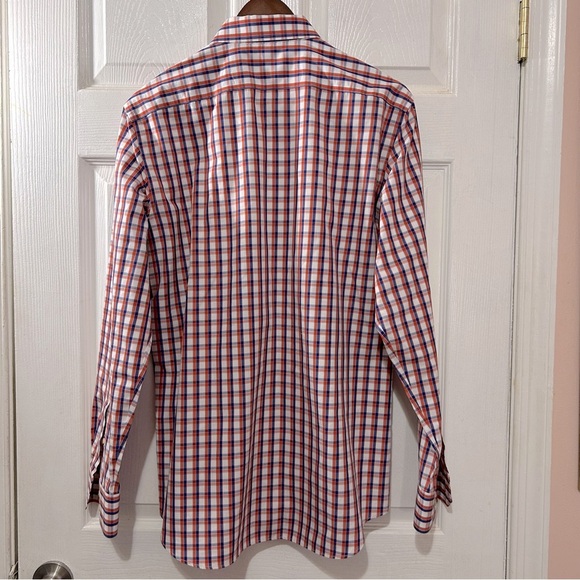 Banana Republic Non-Iron Slim Fit Button Down Shirt Men's Sz Med Holiday Orange - Picture 2 of 7